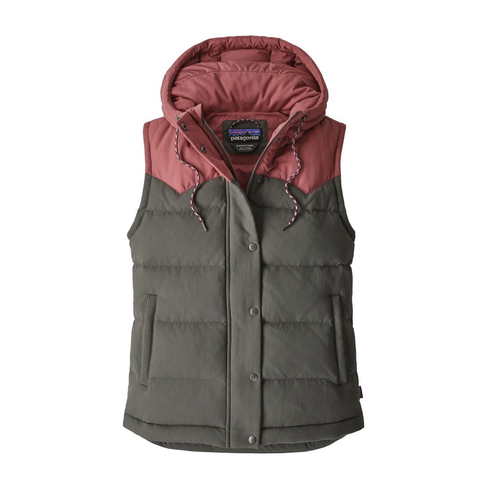 Patagonia Women's Bivy Puffer Hooded Vest - Gray and Pink M